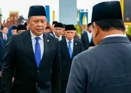 Bambang Soesatyo saat prosesi pelantikan anggota Dewan Pertimbangan Presiden