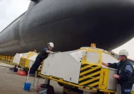 Kapal selam militer Prancis saat melakukan latihan taktis peluncuran rudal di Samudra Atlantik.