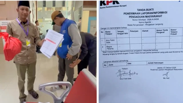 Ketua PCNU Sekadau saat mendatangi gedung KPK untuk melaporkan dugaan politik uang dalam Muktamar NU