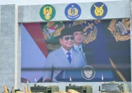 Presiden Prabowo Subianto saat memimpin upacara peresmian satuan baru TNI di Cilangkap