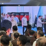 Suasana penyerahan aset negara oleh Satgas PKH kepada pemerintah yang disaksikan Presiden Prabowo Subianto.