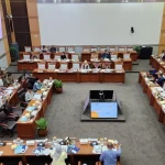 Suasana rapat kerja penetapan biaya haji di gedung parlemen