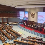 Suasana rapat paripurna DPR RI pengesahan RUU Satu Data Indonesia